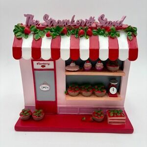 The Strawberry‎ Stand Figurine Red Pink Decorative Display Sweet Cute Decor